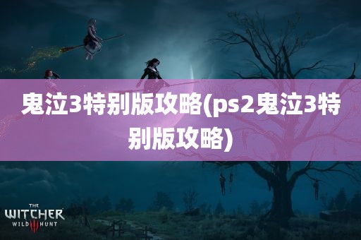 鬼泣3特别版攻略(ps2鬼泣3特别版攻略)