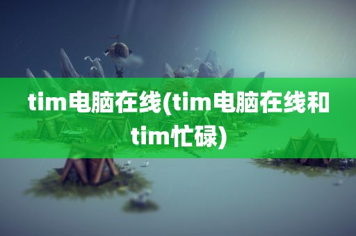 tim电脑在线(tim电脑在线和tim忙碌)