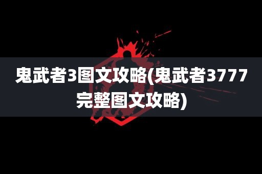 鬼武者3图文攻略(鬼武者3777完整图文攻略)