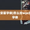 (ps安装字体)怎么给wps安装字体