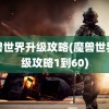 魔兽世界升级攻略(魔兽世界升级攻略1到60)