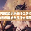 行车电脑显示屏是什么(行车电脑显示屏单色是什么意思)